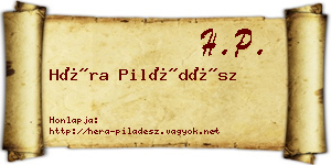 Héra Piládész névjegykártya
